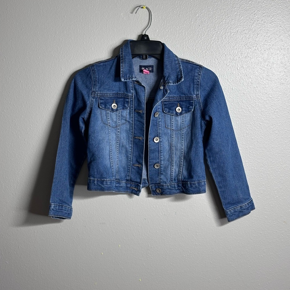 The children’s‎ Place Girls Kids Blue Crop Denim Jacket size M7/8.